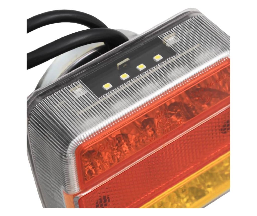 Светлини за ремарке, 2 бр., Червени, 10.5x7.5x10 см LED крушка 12V - 5