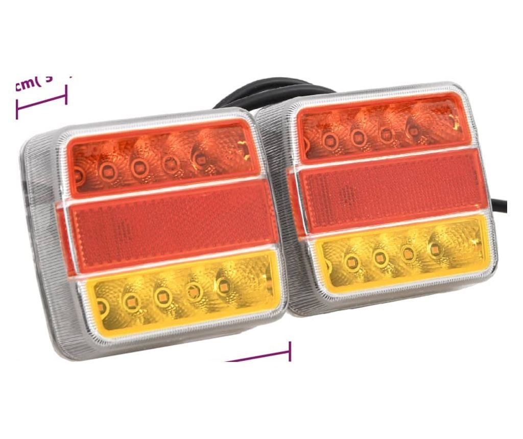 Светлини за ремарке, 2 бр., Червени, 10.5x7.5x10 см LED крушка 12V - 9