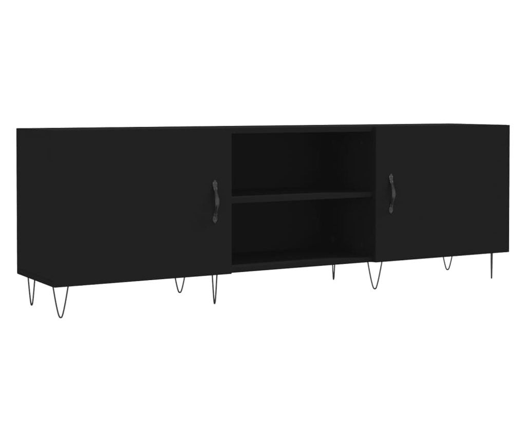 TV komoda, crna, 150x30x50 cm, kompozitno drvo - 2