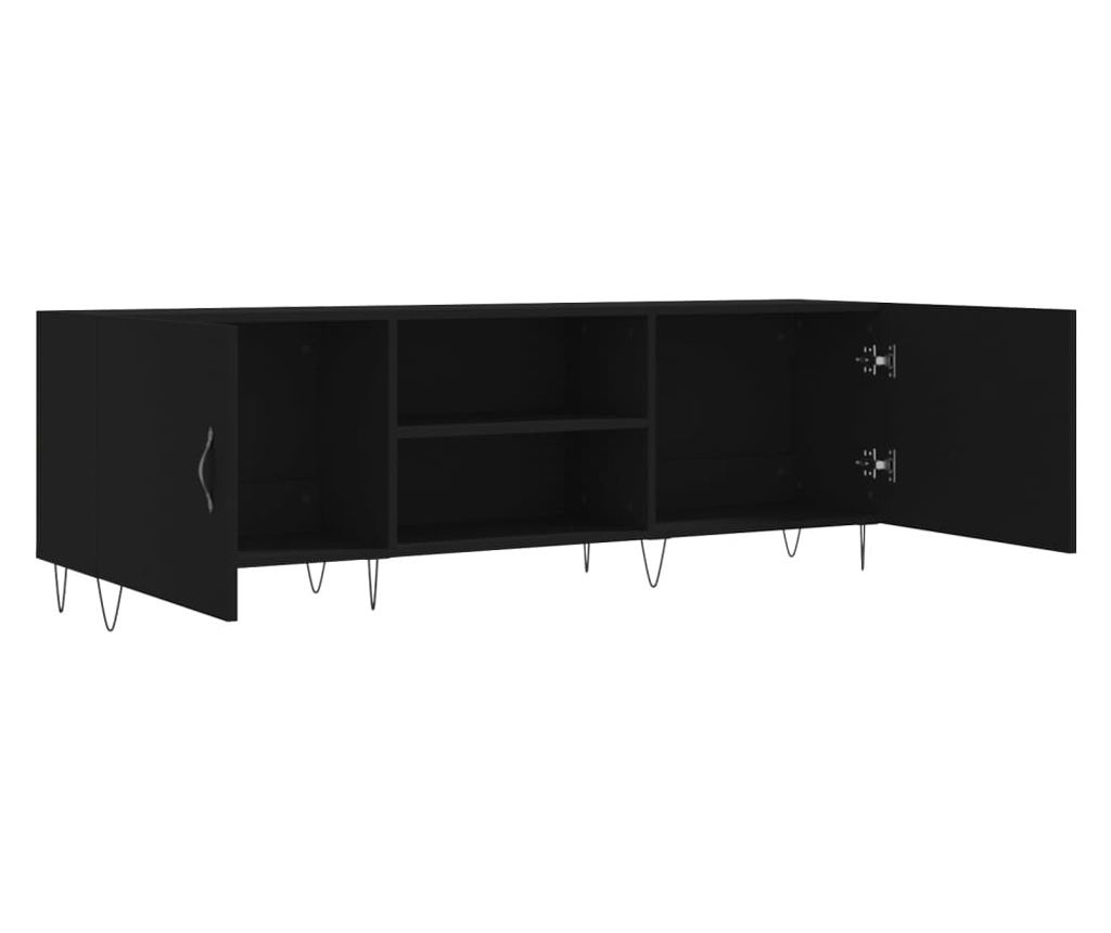 TV komoda, crna, 150x30x50 cm, kompozitno drvo - 6