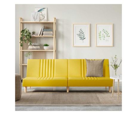 Sofa na razvlačenje, svijetložuta, tkanina