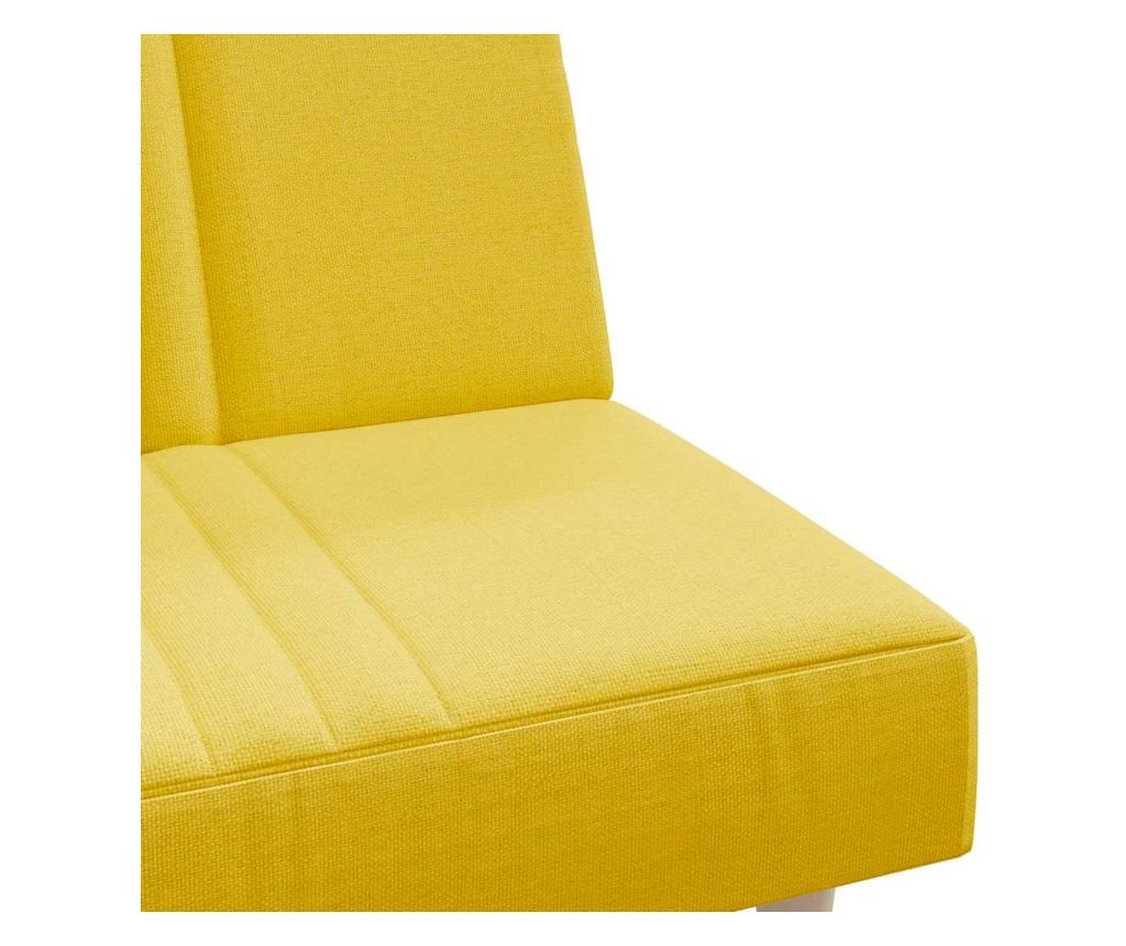 Разтегателен диван, светло жълт, текстилна материя - 9