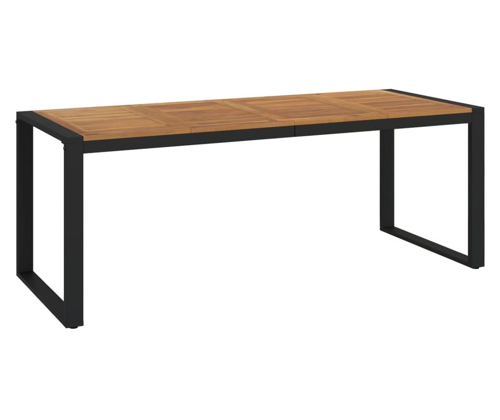 Masă grădină picioare formă de U 200x90x75 cm lemn masiv acacia - 2