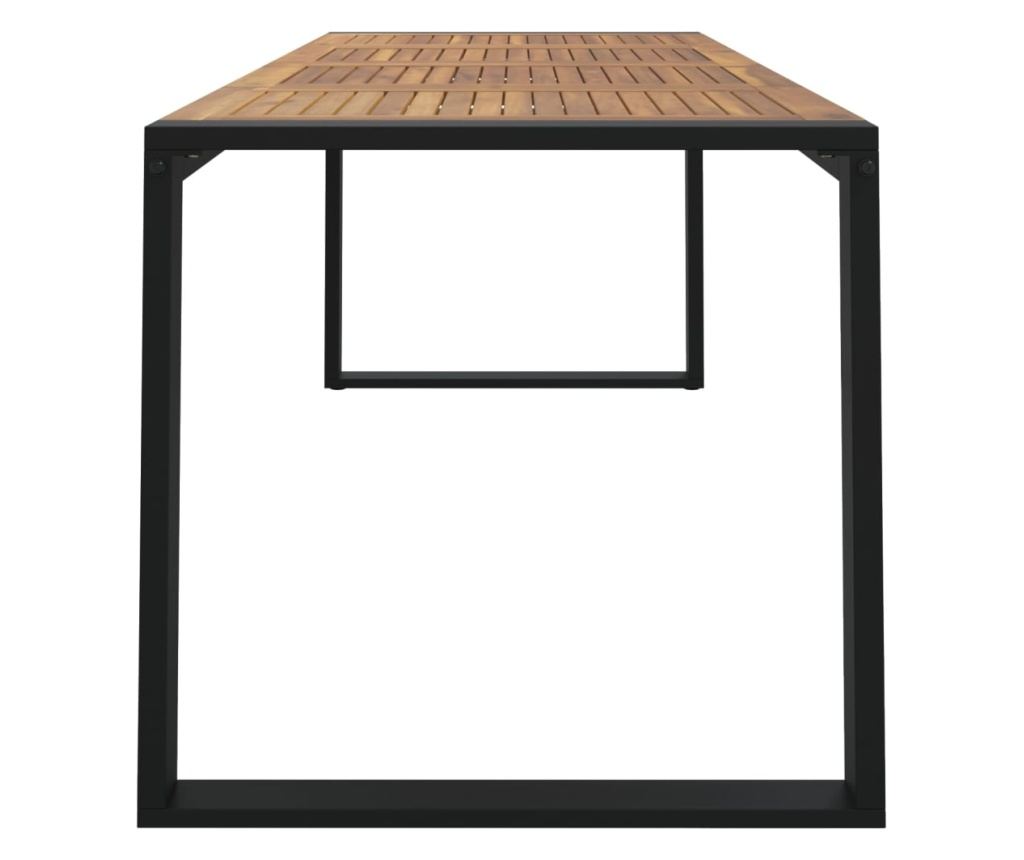 Masă grădină picioare formă de U 200x90x75 cm lemn masiv acacia - 4