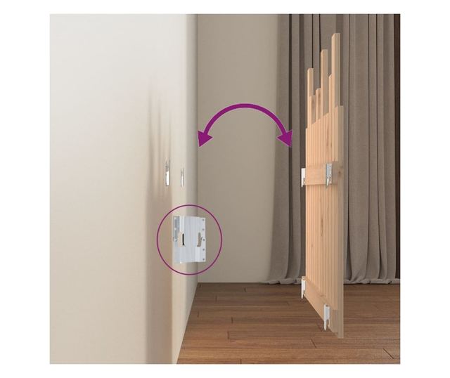 Стенна табла за легло, 82.5x3x80 см, масивна борова дървесина