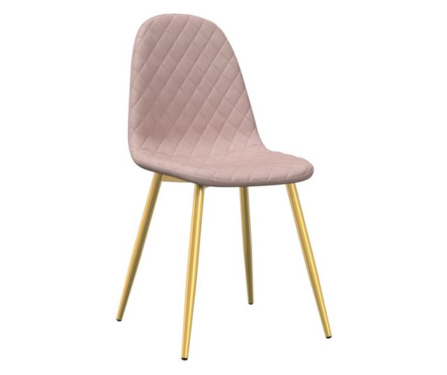 Kuhinjski stoli, komplet 4, roza, žamet