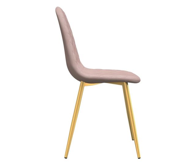 Kuhinjski stoli, komplet 4, roza, žamet