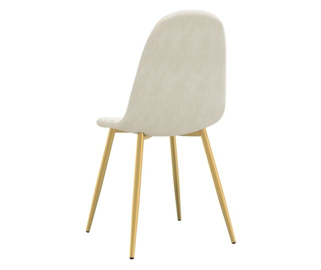 Kuhinjski stoli, 4 kosi, kremno beli, žamet