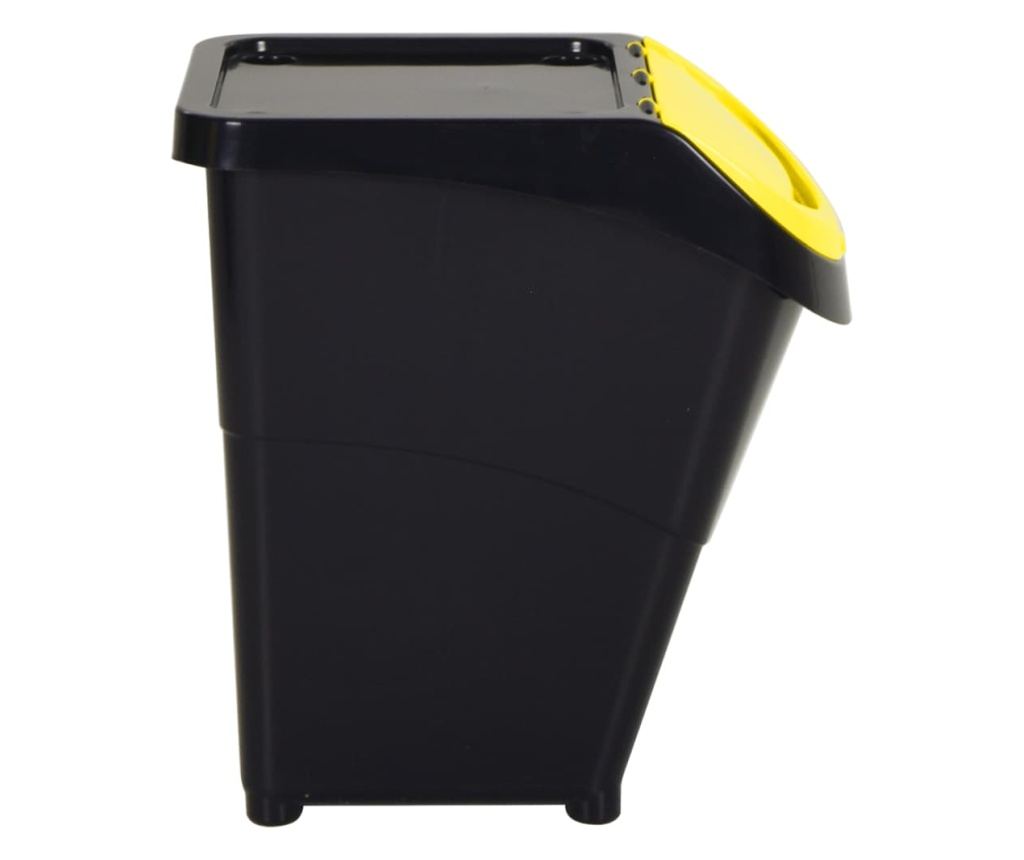 Stackable Bins with Lids, 3 pcs, Black, 120 L, PP - 4