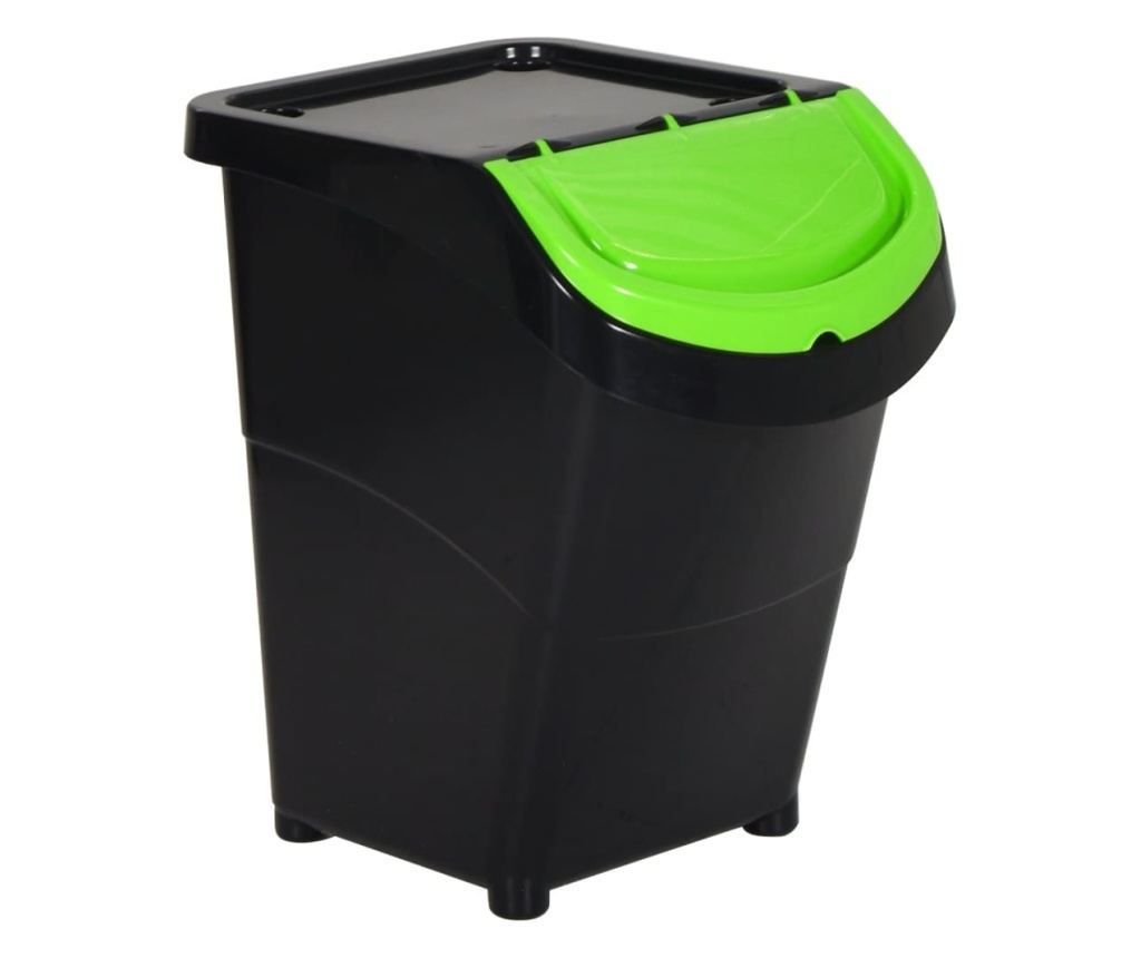 Stackable Bins with Lids, 3 pcs, Black, 120 L, PP - 7