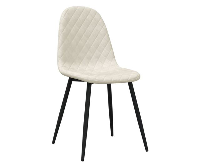 Kuhinjski stoli, 2 kosa, kremno bela, žamet