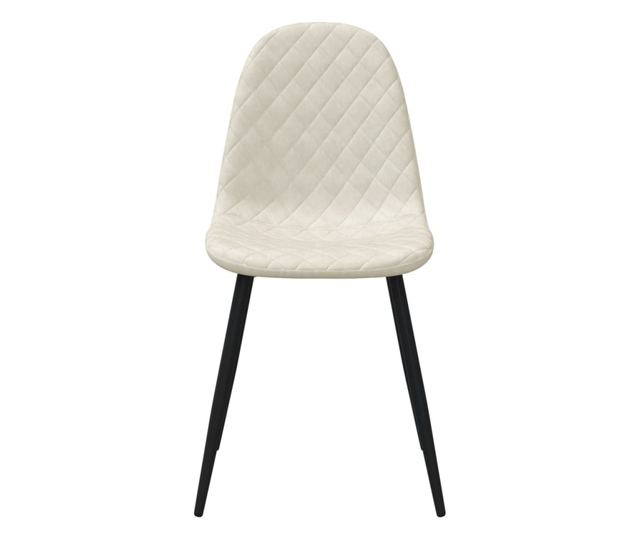 Kuhinjski stoli, 2 kosa, kremno bela, žamet