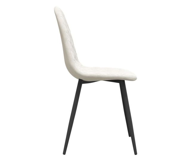 Kuhinjski stoli, 2 kosa, kremno bela, žamet