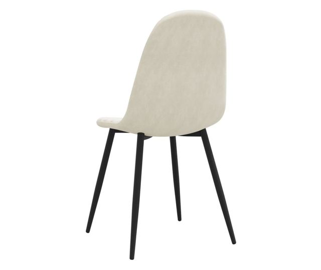 Kuhinjski stoli, 2 kosa, kremno bela, žamet