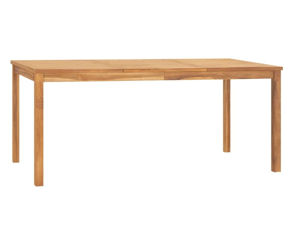 Комплект градински мебели за хранене, масивна тикова дървесина, 5 части - 8