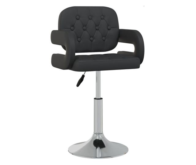 Vrtljivi jedilni stoli, komplet 6, črna, umetno usnje