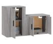 Set dulapuri TV, 2 piese, gri sonoma, lemn prelucrat