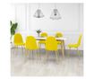 Jedilni stoli, komplet 6, gorčično rumena, žamet