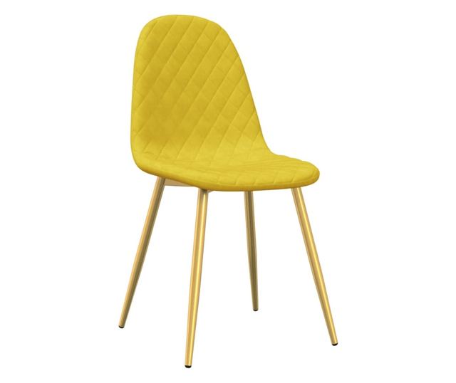 Jedilni stoli, komplet 6, gorčično rumena, žamet