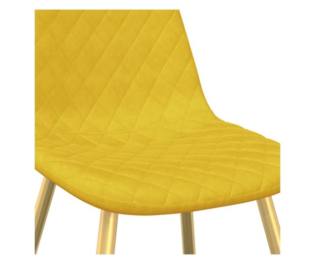 Jedilni stoli, komplet 6, gorčično rumena, žamet