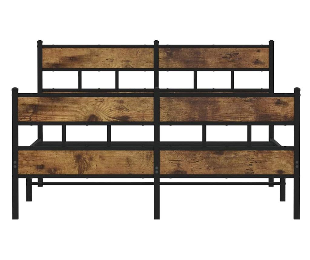 Kovový rám postele bez matrace kouřový dub 140 x 190 cm - 4
