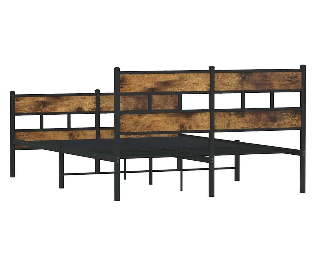 Kovový rám postele bez matrace kouřový dub 140 x 190 cm - 6