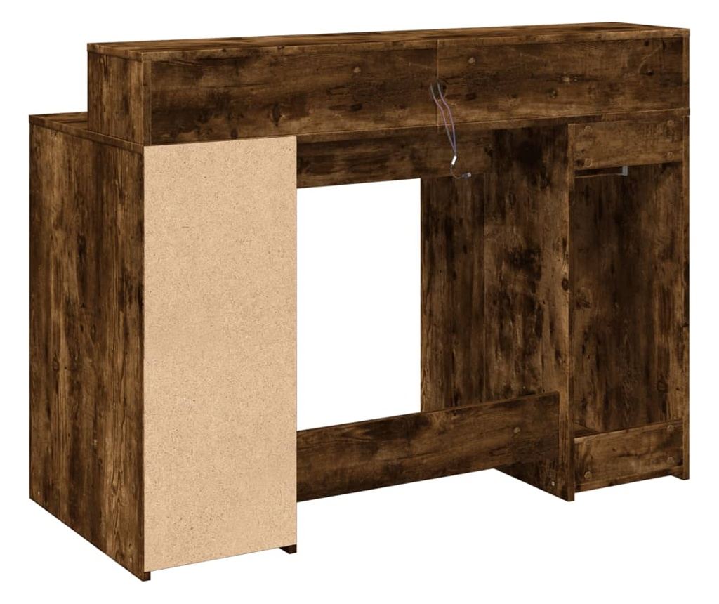 Psací stůl s LED kouřový dub 120 x 55 x 91 cm kompozitní dřevo - 7