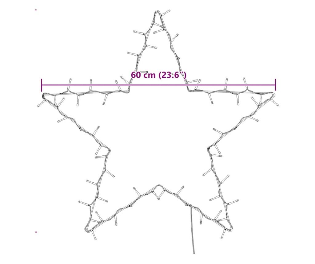 Коледни светлини Star Silhouette 80 светодиода топло бяло - 9