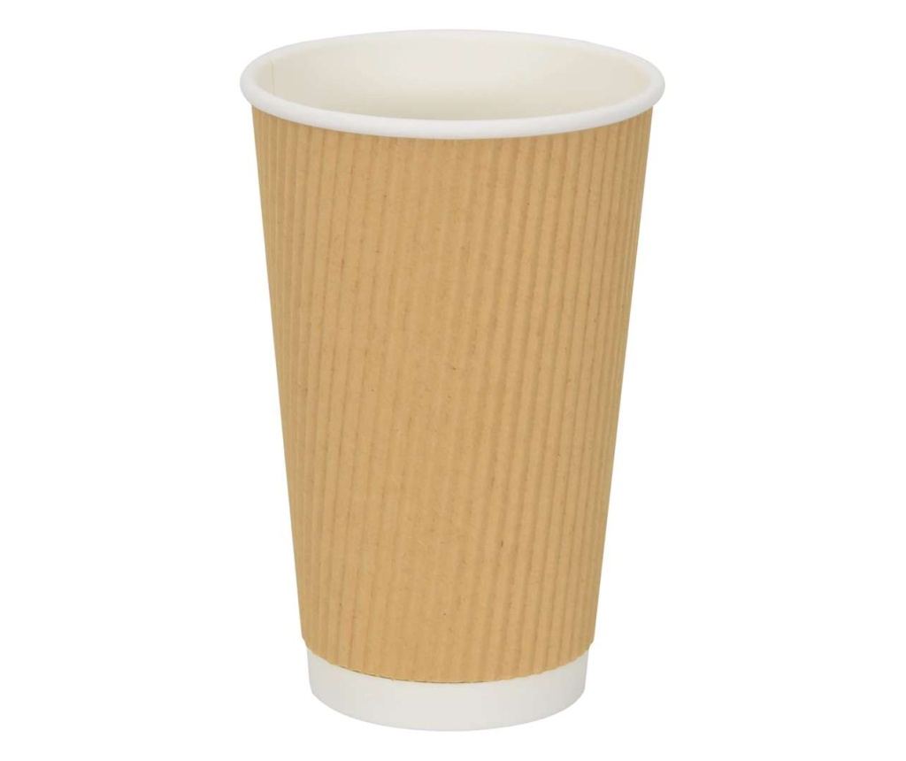 Хартиени чаши за кафе 500 бр. 16oz 400ml Кафяво - 2