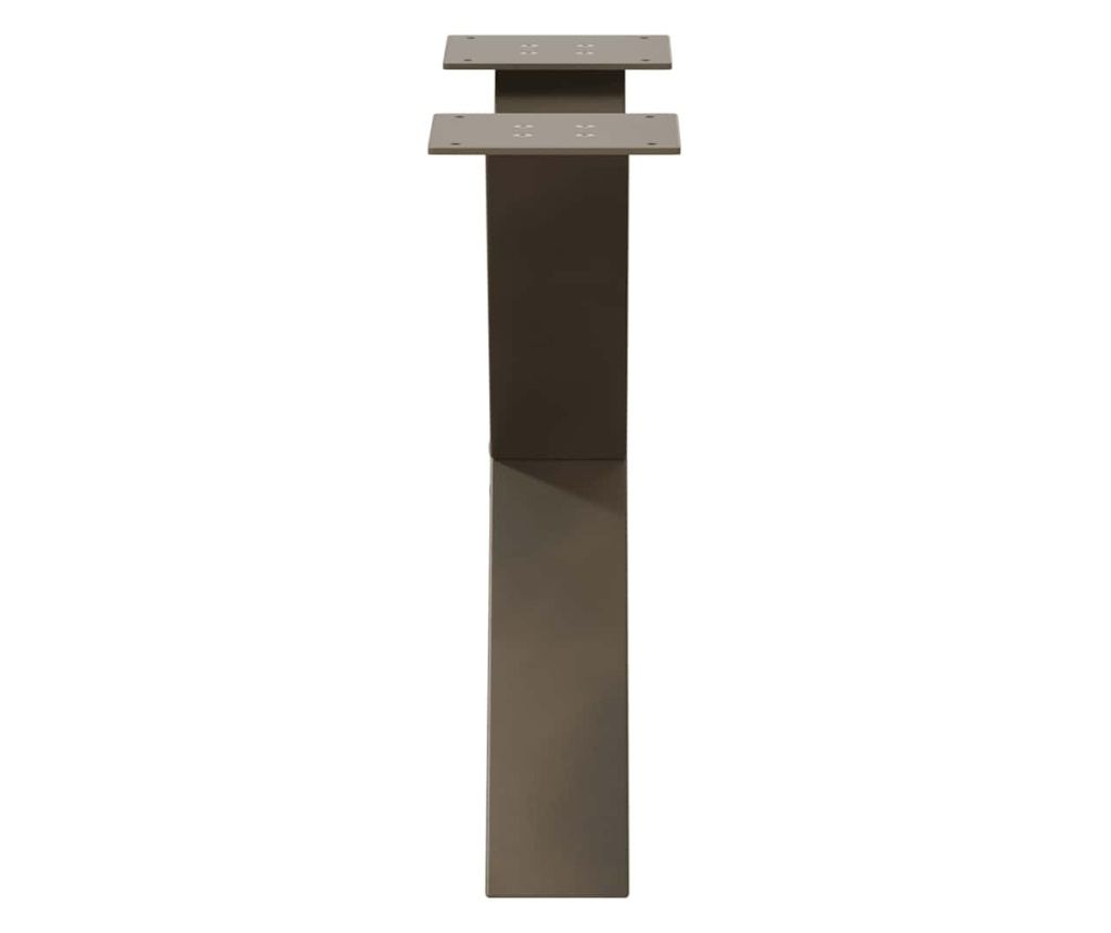 Крака за масичка за кафе, X-образни, 2 бр., естествена стомана, 60 x (42-43) см, стомана - 6