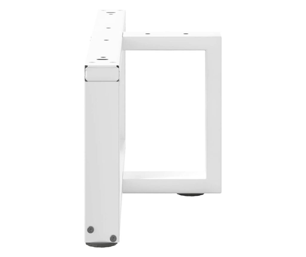 Крака за масичка за кафе, Т-образни, 2 бр., бели, 70x25x(30-31) см, стомана - 5