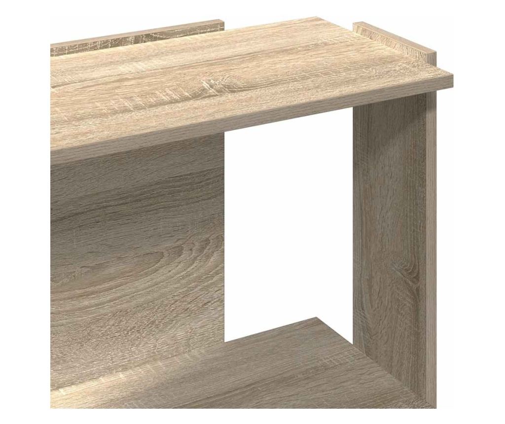 Библиотека 3 рафта сонома дъб 60x30x80 см инженерно дърво - 7