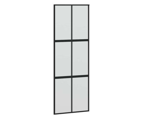 vidaXL Ușă glisantă, negru, 90x205 cm, sticlă securizată și aluminiu