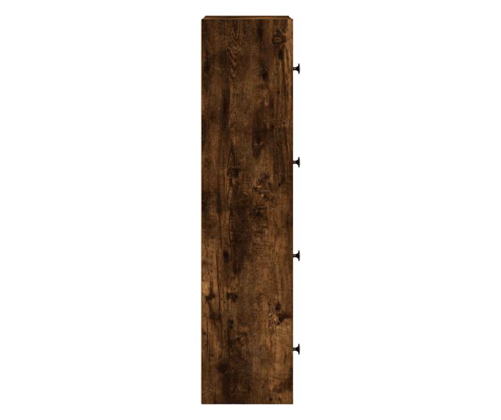 Библиотека, опушен дъб, 40x24x102 см, инженерно дърво - 6