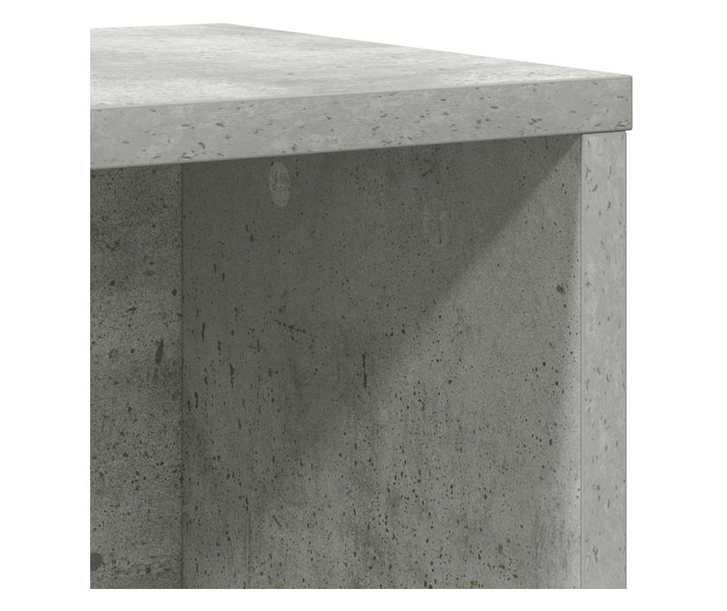 Библиотека, бетонно сива, 60x24x101,5 см, инженерно дърво - 9