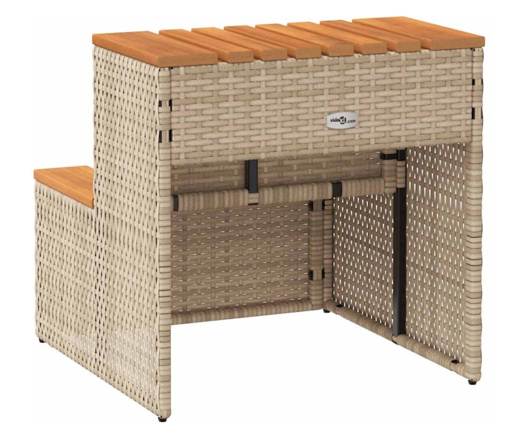 Стъпало за джакузи Beige 50x50x50,5 cm Поли ратан - 6