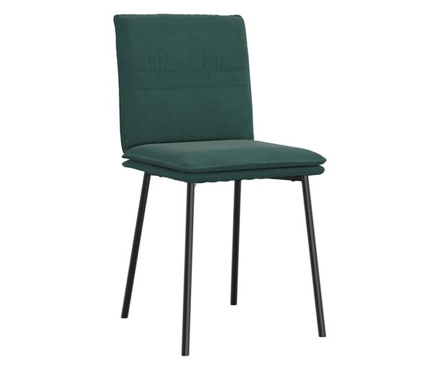 Kuhinjski stoli, 6 kosov, temno zelena, žamet