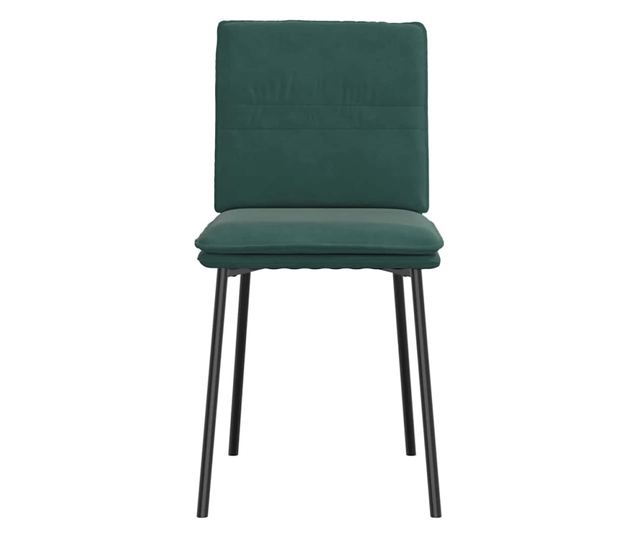 Kuhinjski stoli, 6 kosov, temno zelena, žamet