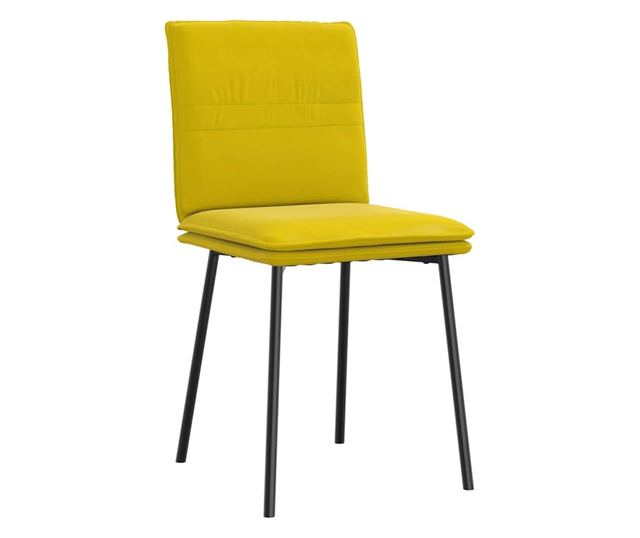 Jedilni stoli, 4 kosi, rumeni, žamet