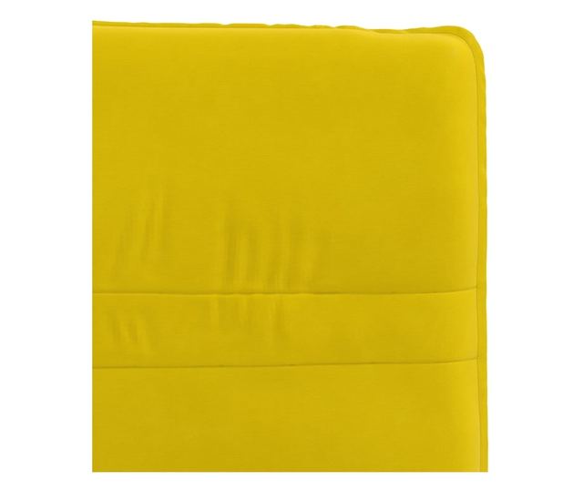 Jedilni stoli, 4 kosi, rumeni, žamet