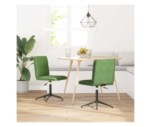 Jedilni stoli, 2 kosa, svetlo zelena, žamet
