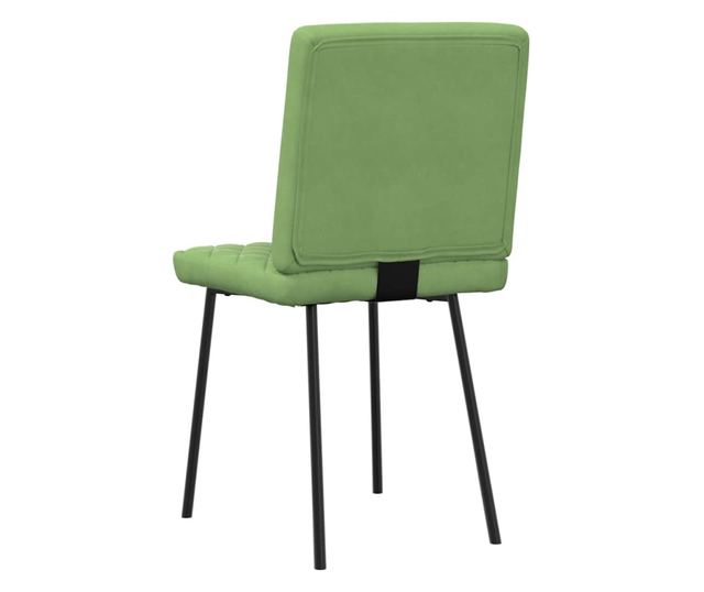 Jedilni stoli, 6 kosov, svetlo zelena, žamet