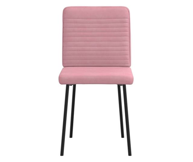 Kuhinjski stoli, 4 kosi, roza, žamet