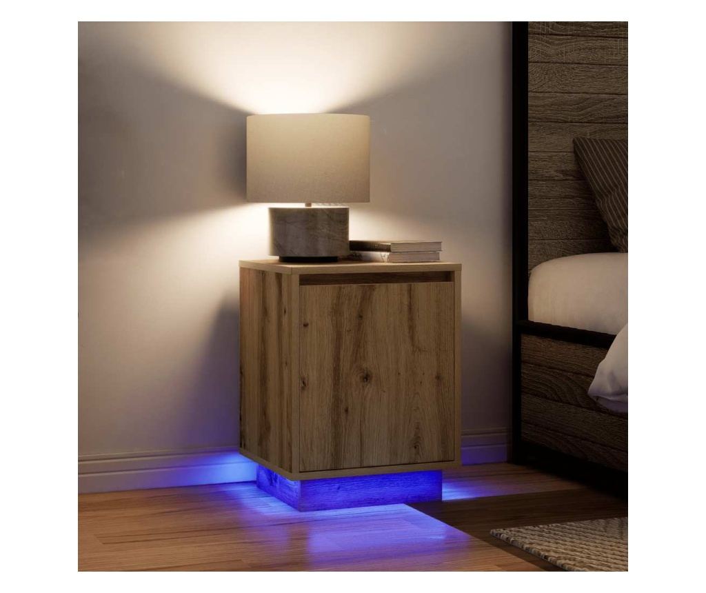 Нощен шкаф с LED осветление Artisan Oak 38x34x50 cm - 5