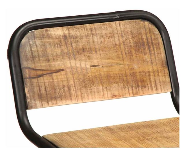 Barski stoli 2 kosa 46x35,5x80 cm Masiven grob mangov les