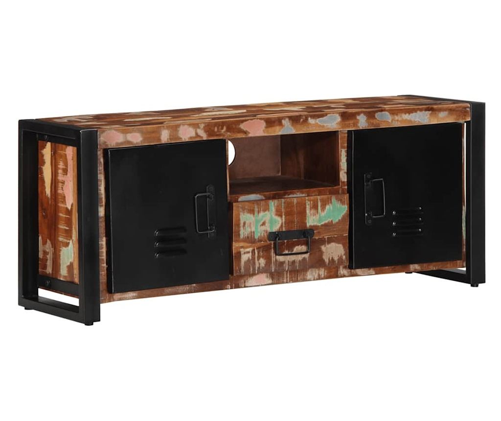 TV шкаф 100x30x40 cm Масивна дървесина Възстановена - 10