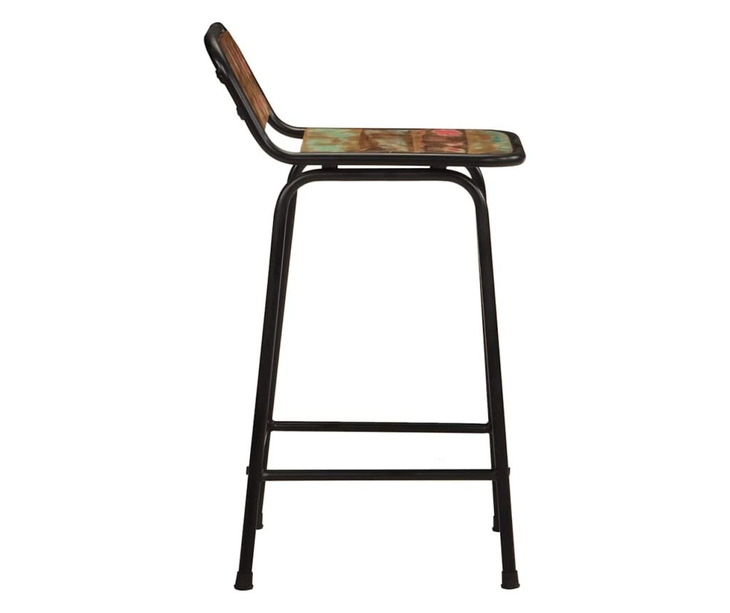 Barski stoli 2 kosa 46x35,5x80 cm Masiven predelan les - 3
