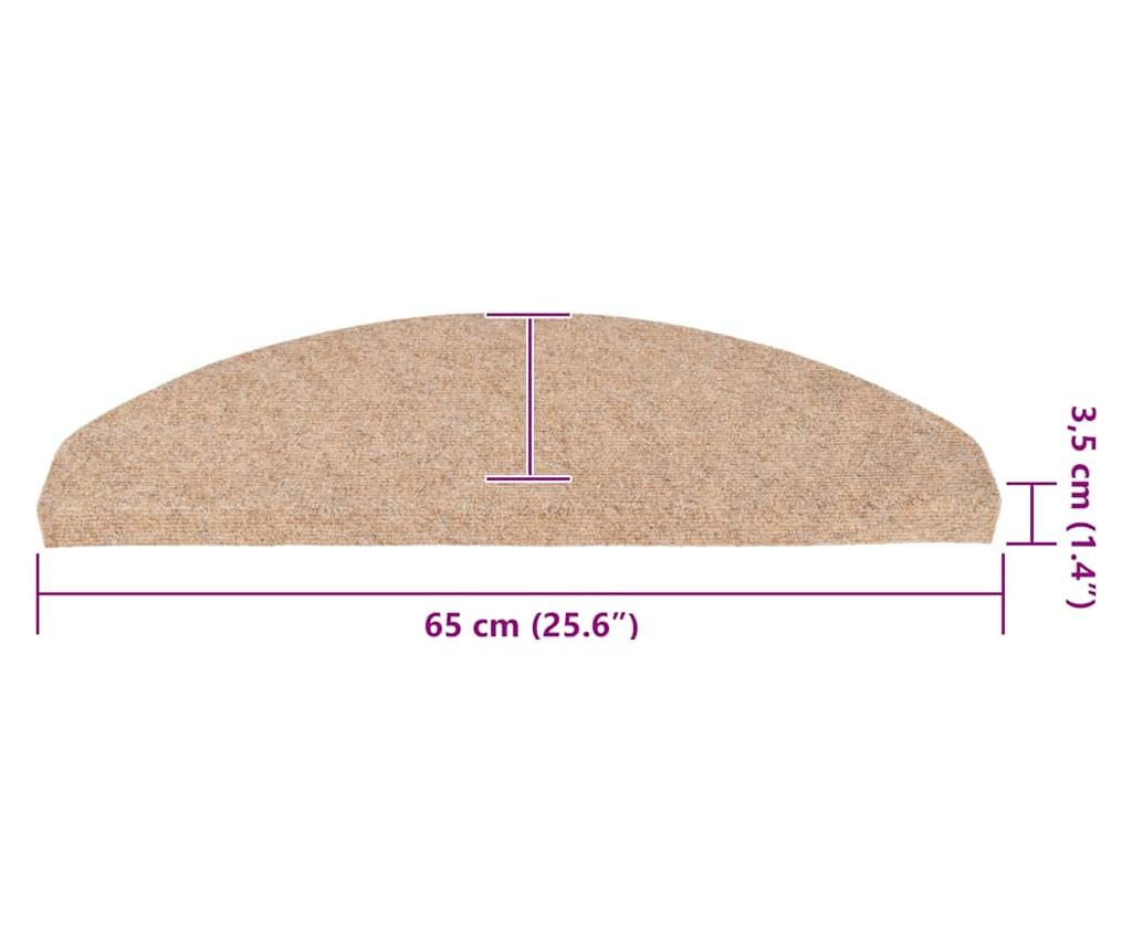 Самозалепващи стелки за стъпала, 30 бр, бежови, 65x22,5x3,5 см - 7