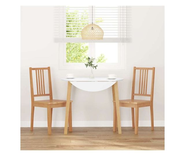 Jedilni stoli 2 kosa trden les kavčukovca naravne barve