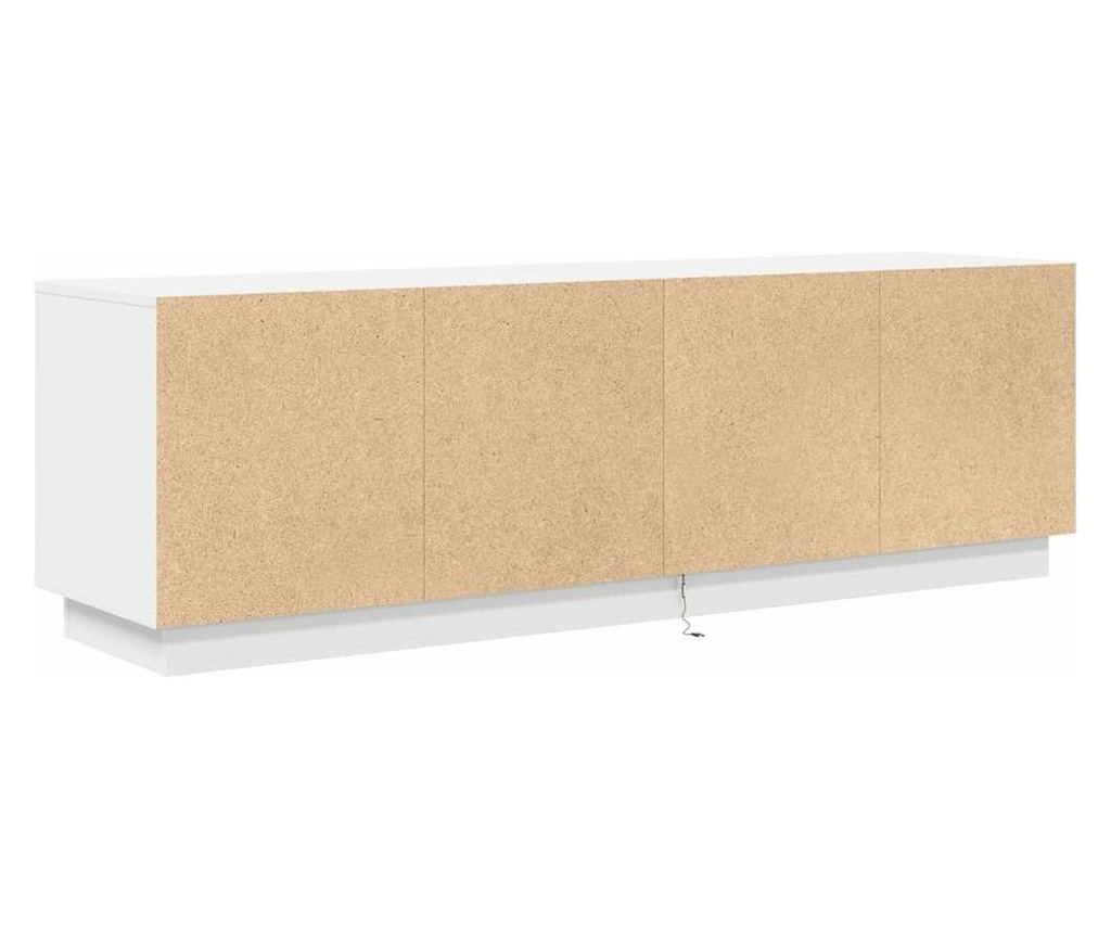 ТВ шкаф с LED осветление, бял, 160,5x41x50 см - 9